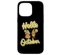 Hola octubre Halloween gnomos otoño otoño calabazas espeluznantes Carcasa para iPhone 14 Pro Max