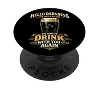 Hola Oscuridad Cerveza Oscura Bebida Divertido Día de San PopSockets PopGrip Adhesivo