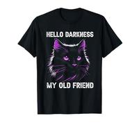 Hola Oscuridad Mi Viejo Amigo Gato Negro Gato Sarcástico Dueño Camiseta
