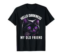 Hola Oscuridad Mi Viejo Amigo Gato Negro Gato Sarcástico Dueño Camiseta
