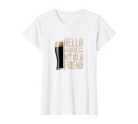 Hola Oscuridad, mi Viejo Amigo, Stout Beer Lover Camiseta gráfica económica, Mujer, Blanco, S