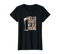 Hola Oscuridad, mi Viejo Amigo, Stout Beer Lover Camiseta gráfica económica, Mujer, Negro, M