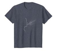 Hola Oscuridad Sonido del Silencio Susurro Arte Música Amantes Camiseta, Niños, Azul Jaspeado, 10 años