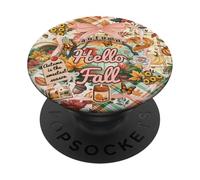 Hola otoño Vintage Collage estética otoño Temporada PopSockets PopGrip Adhesivo