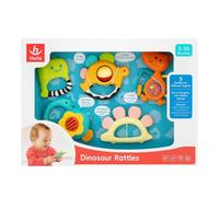 Hola - Pack Sonajeros Mordedores Bebe - 5 Unidades - Juguete Sensorial con Actividades y Texturas bebe - Juego estimulación temprana - Diseño Dinosaurio - Regalo para bebes a partir de 3 meses