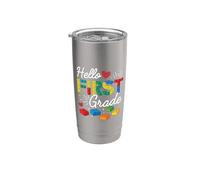 Hola Primer Grado 100 Días De Escuela Maestro Constructor Niños Vaso térmico de acero inoxidable de doble pared
