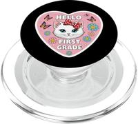 Hola, Primer Grado, 1er Grado, niña, Gatito, Gato, Vuelta a la Escuela PopSockets PopGrip para MagSafe