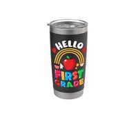 Hola Primer Grado Para Maestros Niños Primer Grado Regreso a la Escuela Vaso térmico de acero inoxidable de doble pared