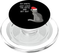 Hola santa, solo deja los regalos & Sal - Gato de Navidad PopSockets PopGrip para MagSafe
