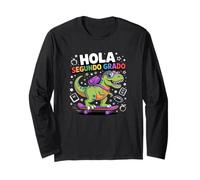 Hola Segundo Grado Dinosaur Hello 2nd Grade Spanish Teacher Manga Larga