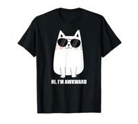 Hola Soy incómodo Divertido Gato Introvertido Ansiedad Camiseta