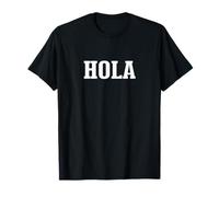 Hola Spanish Hello Greeting Simple Classic Text Design Camiseta