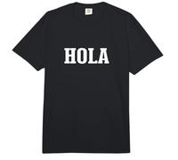 Hola Spanish Hello Greeting Simple Classic Text Design Comfort Colors Adult Heavyweight T-Shirt