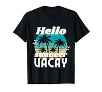Hola Summer Vacay Retro Beach Vacation Profesor IA Viajes Camiseta