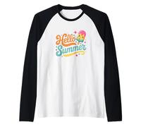 Hola Vacaciones de Verano Vida Fresca en Camiseta Manga Raglan