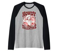Hola Valentine Retro Cowgirl Western Sweetheart Camiseta Manga Raglan