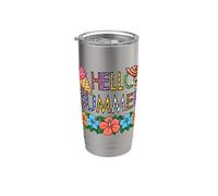 Hola Verano Lindo Fin Del Año Escolar Maestro Vacaciones Vaso térmico de acero inoxidable de doble pared