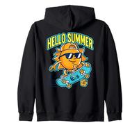 Hola Verano Sol Skateboard Playa Vacaciones Surf Divertido Sudadera con Capucha