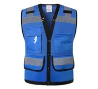 Hola Víctor, Traffic Work Vest Pockets Surveyor Engineer Mesh Night Warning Multicolor S-XXL(Blue,XXL)