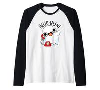 Hola-Ween Funny Ghost Pun Camiseta Manga Raglan