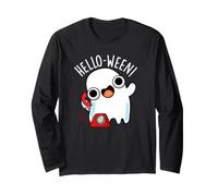 Hola-Ween Funny Ghost Pun Manga Larga