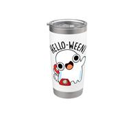 Hola-ween Funny Ghost Pun Vaso térmico de acero inoxidable de doble pared