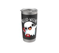 Hola-ween Funny Ghost Pun Vaso térmico de acero inoxidable de doble pared