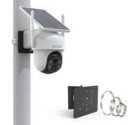 HOLACA Soporte de mástil compatible con AOSU, ANSQUE, Cinnado, Eufy, SEHMUA, Tapo cámara de vigilancia, soporte para cámara de vigilancia exterior solar (cámara no incluida), color negro