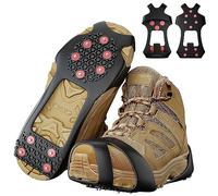 Holaluk Agarres de Nieve, Tacos de Hielo para Zapatos y Botas, crampones de tracción Mejorada con Goma y Pinzas de Acero Inoxidable 304, Actividades al Aire Libre
