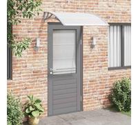 Holamys Marquesina para puerta, gris, 120 x 100 cm, policarbonato resistente a la intemperie, para entradas, ventanas, protección contra precipitaciones, soporte de plástico estable, fácil montaje