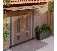 Holamys Marquesina para puerta negra 358,5 x 90 cm de policarbonato resistente a la intemperie, duradero, montaje estable, fácil montaje en pared, resistente al viento y a la lluvia, ideal para