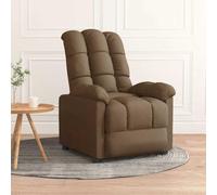 Holamys Sillón de relax de tela marrón, función reclinable manual, cómodo acolchado para salón, dormitorio, oficina, acogedor sillón para adultos y niños, 74 x 99 x 102 cm