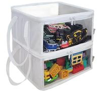 holay Pack de 2 30x30x15cm Almacenamiento Contenedores [Blanco] 13L Capacidad PVC Cajas Transparente Tapa & Asas - Duradero Plegable Multipropósito Organizador Ropa Libros[Mediano]
