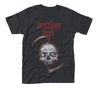 Holcim Destroyer 666 Skull Men T Shirt, Negro , L
