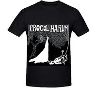 Holcim Procol Harum Procol Harum 80s - Camisas serigrafiadas con cuello redondo para hombre, Negro, XXL