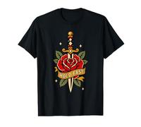 Hold Fast Dagger Rose Traditional Tattoo Flash Old Ink Camiseta gráfica económica