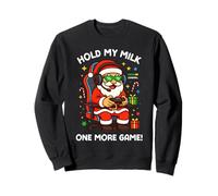 Hold My Milk One More Game Funny Santa Gamer Christmas Sudadera