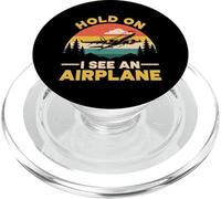 Hold On I See An Avión Piloto Divertido Aviación Retro Aviación PopSockets PopGrip para MagSafe