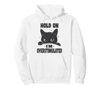 Hold On I'm Sobreestimulated Funny Cat TDAH Neurodiversidad Sudadera con Capucha