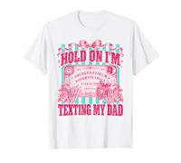 Hold On I'm Sting My Dad Spirit Board Coquette Bow Divertido Camiseta