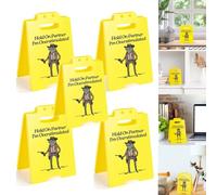 Hold On Partner I'm Overstimulated Sign, Humorous Desk Sign, Funny Office Desks Cubicle Decor Workplace Decoration Funny Mini Warning Plaque, Gift for Employee Coworkers and Friends(5PCS)