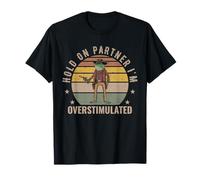 Hold On Partner I'm Sobreestimulated Funny Vintage Frog Camiseta