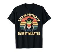 Hold On Partner Soy Sobreestimulado Cowboy Frog Vintage Camiseta