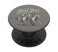 Hold Your Horses Divertido Jinete Ecuestre de Carreras de Caballos PopSockets PopGrip Adhesivo