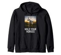 Hold Your Horses Funny Dicho Meme Humor Hombres Mujeres Niños Sudadera con Capucha