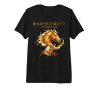Hold Your Horses Horse Racing Whiskey Drink Camiseta Premium