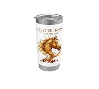 Hold Your Horses Horse Racing Whiskey Drink Vaso térmico de acero inoxidable de doble pared