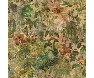 Holden Decor Exterior en Vintage Pavo Real Multi Wallpaper 13190 - Aves exóticas