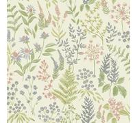 Holden Rural Paradise Floral Sprig - Papel pintado moderno para sala de estar, dormitorio, chimenea, papel de pared decorativo de lujo floral con hojas y patrón de flores (rosa/crema)