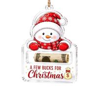 Holder Christmas Tree Ornament Snowman Santa Elk Angel Decor Money Slot